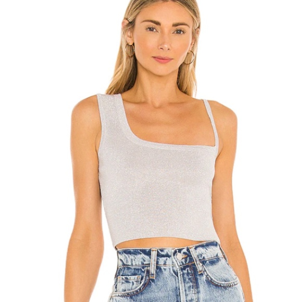 NWT Revolve Rowen Asymmetrical Top in Gray